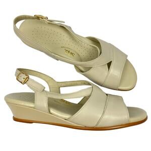 SAS | 7.5AA Caress Bone Cross Strap Wedge Sandals